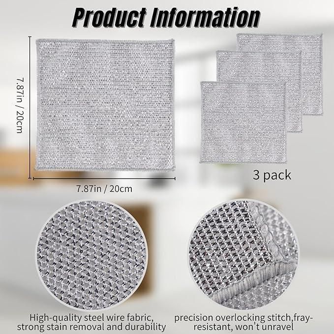 Non Scratch Dish Wash Cloths Pack of 10 (Buy 5 Get 5 Free)