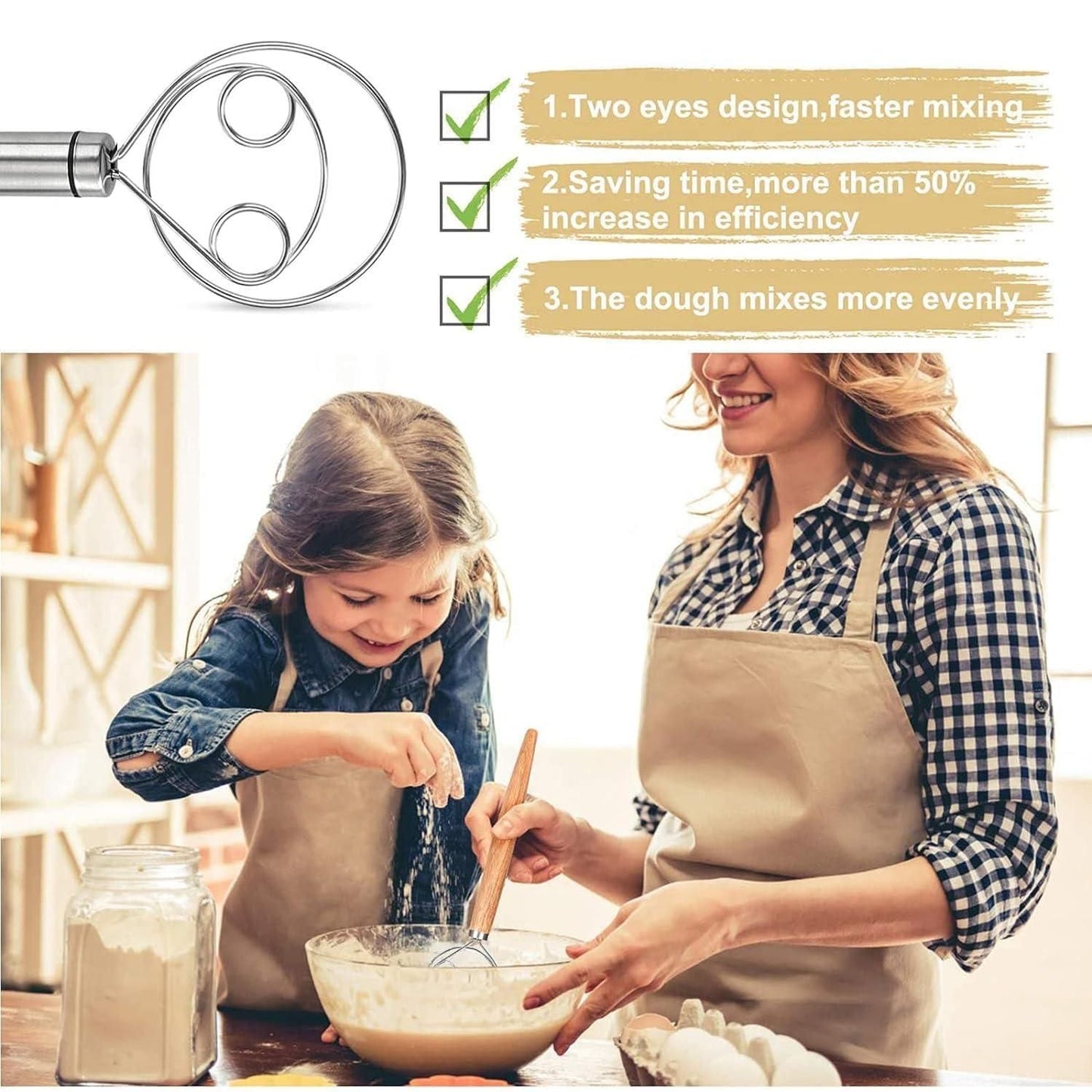 Dishwasher Safe Aider STAINLESS STEEL ATTA MIXER - BUY 1 GET 1 FREE