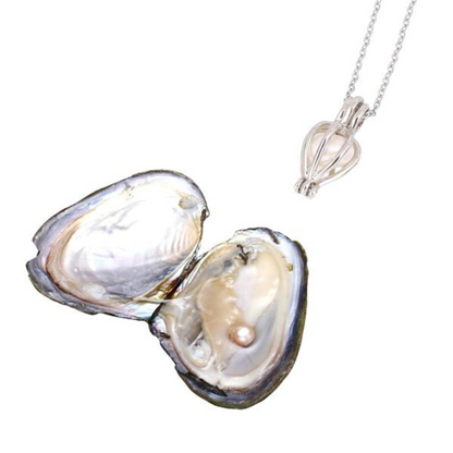 Real Oyster Pearl Pendant Necklace