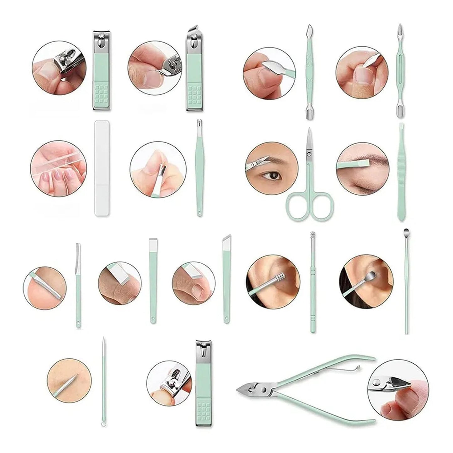 16 In 1 Manicure Set: Complete set for babies and adults.